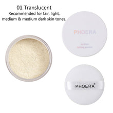 Încarcă imaginea în vizualizatorul Galerie, PHOERA New Loose Powder Face Matte Oil Control Makeup Skin Finish Powder Facial Whitening Brighten Skin Powder Concealer TSLM1